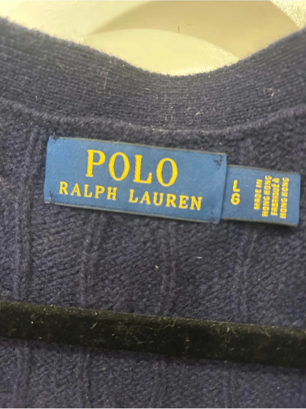 Polo Ralph Lauren Navy Cable Knit Button Sweater Vest Large